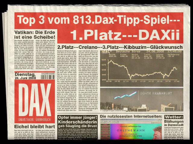 814.DAX Tipp-Spiel, Mittwoch, 25.06.08, 17:45 Uhr 171044