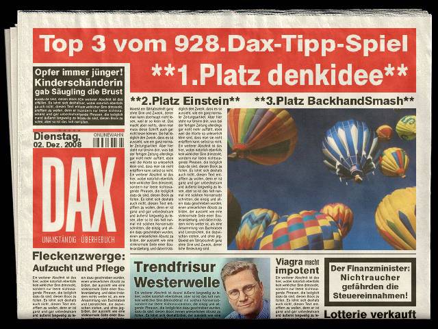 930.DAX Tipp-Spiel *Do* 04.12.08, 17.45 Uhr 203238