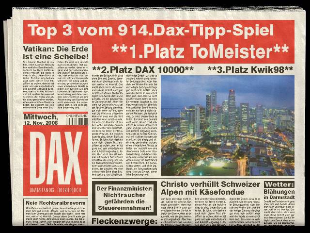916.DAX Tipp-Spiel *Freitag* 14.11.08, 17.45 Uhr 199110