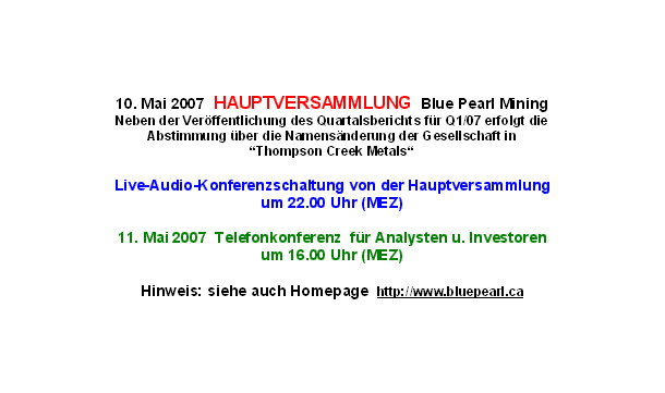 Thompson Creek Metals (Blue Pearl Mng) 97279