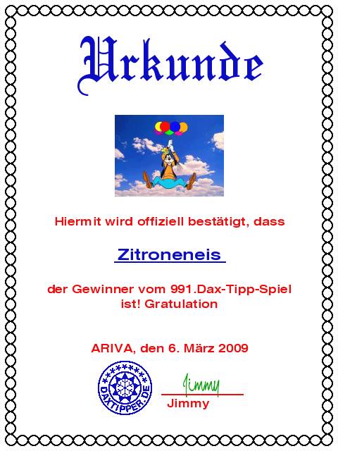 993.DAX Tipp-Spiel Dienstag,10.03.09.17.45 Uhr 220766