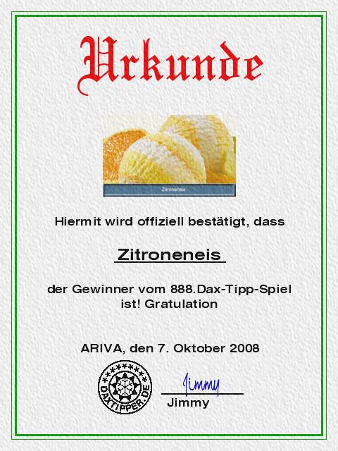 890.DAX Tipp-Spiel *Do* 09.10.08, 17.45 Uhr 191035