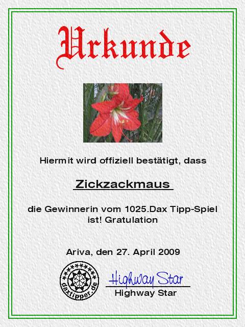 1026.DAX-Tipp-Spiel, Dienstag 28.04.09 229609